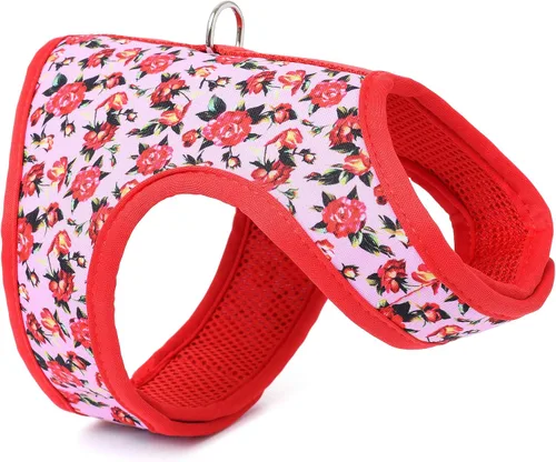 Miniatura 13 de Mile High Life Arnés para perro, chaleco floral de malla de aire para perros y gatos pequeños de 20 libras, fácil de poner, cierre fácil ajustable