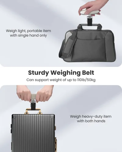 Miniatura 5 de RENPHO Báscula de equipaje para maletas, báscula digital portátil para viajes, báscula de pesaje de equipaje de mano con gancho, función de tara
