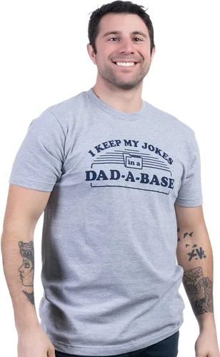 Miniatura 2 de Camiseta divertida con texto en inglés "I Keep My Dad Jokes in a Dad-A-Base" Camiseta divertida para padre, camiseta de humor para el día del padre