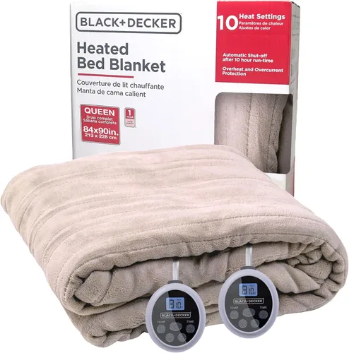 Miniatura 6 de BLACK+DECKER Manta térmica eléctrica, manta eléctrica de piel de oveja sintética, manta térmica con 4 niveles de calefacción, temporizador de 3