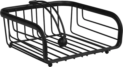 Miniatura 10 de Spectrum Ashley - Servilletero plano negro para encimera de cocina, mesa de comedor, picnic al aire libre, servilletas de cóctel, dispensador