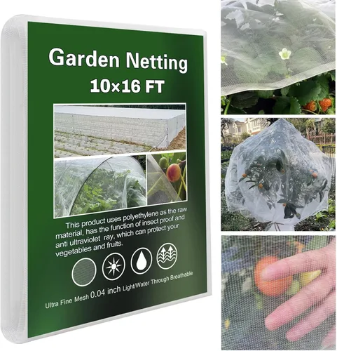Miniatura 9 de Red de jardín para cama elevada de 10 x 26 pies, cubiertas de malla para plantas, red para pájaros para protección del jardín, barrera de red