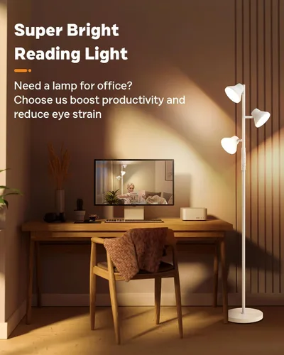 Miniatura 7 de SIBRILLE - Lámpara de pie LED, lámpara de pie moderna de 36W con control remoto y táctil, 4 temperaturas de color, lámpara de pie con 3 luces