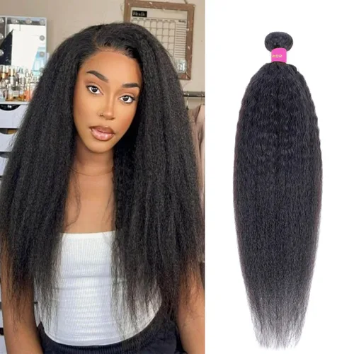 Miniatura 64 de Extensiones de cabello humano afro rizado 4B 4C Afro Kinky a granel de cabello humano virgen sin procesar para mujeres, negro natural, 8 pulgadas