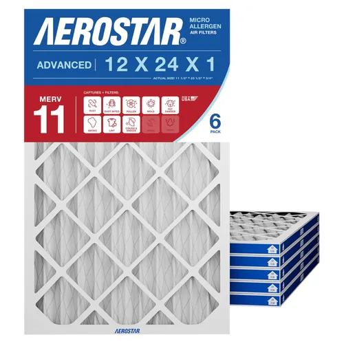 Miniatura 10 de Aerostar Filtro de aire MERV 8 de 12 x 24 x 1, 4 unidades, tamaño real (11.75 x 23.75 x 0.75), HVAC, aire acondicionado y filtro de horno que