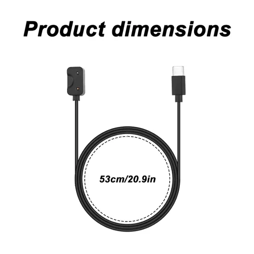 Miniatura 2 de 3 cables de carga USB C para Samsung Galaxy Fit 3, 53cm/20.9in ABS magnético Smartwatch Watch Charger Cable de repuesto para Galaxy Fit 3 Fitness