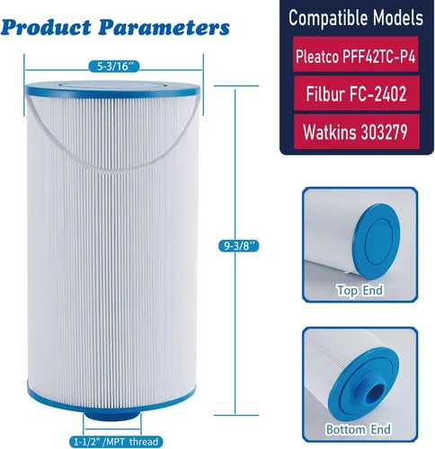 Miniatura 2 de FC-2402 Filtro de bañera de hidromasaje reemplaza a Watkins 303279, 5CH-37, PFF42TC-P4, 78460 y Lifesmart, AquaTerra, Fantasy, Freeflow, Simplicity