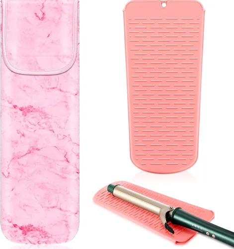 Miniatura 14 de Shappy 2 Piezas Funda de Viaje para Rizador Resistente al Calor Funda Porta Plancha Plana Manga de Neopreno Porta Alisador y Bolsa Plana