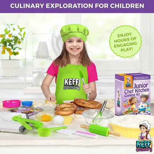 Miniatura 4 de KEFF Juego de cocina para niños para cocinar y hornear con libro de recetas, juego de cuchillos para niños para cocinar realmente, herramientas