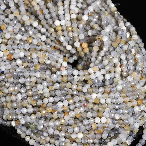 Miniatura 84 de 180 piezas 2mm Cuentas de piedras preciosas de turquesa africana natural facetada redonda suelta para hacer joyas