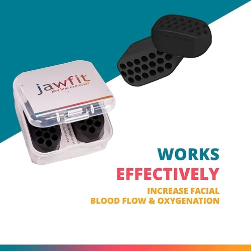 Miniatura 7 de Jawline - Ejercitador facial de Jawfit – 1 par de ejercitadores de mandíbula de silicona de grado médico sin BPA para principiantes y usuarios Negro