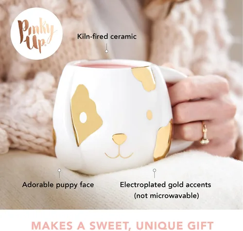 Miniatura 2 de Taza Pinky Up Penny con cachorro, taza de café bonita para los amantes de los perros, con 16 oz de capacidad, y accesorio para té, de cerámica