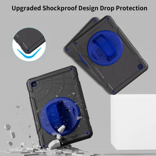 Miniatura 5 de Funda para Samsung Galaxy Tab A8 de 10.5 pulgadas 2022 con protector de pantalla giratorio 360º correa de mano y soporte, a prueba de caídas