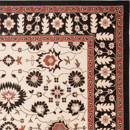 Miniatura 5 de SAFAVIEH Alfombra lavable al aire libre Courtyard Collection - 2'7" x 5', marrón y crema, no desprende pelusa y fácil limpieza, ideal para patio