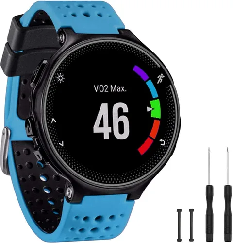 Miniatura 15 de GVangel - Correa compatible con reloj inteligente Garmin Forerunner 235, correa de silicona suave de repuesto para 220/230/235/620/630/735XT/235