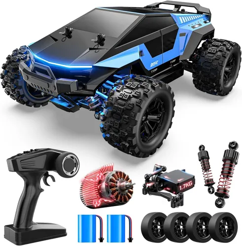 Miniatura 9 de DEERC H16R - Autos RC rápidos sin escobillas, auto de control remoto de alta velocidad 1:16, 52 KM/H, camión monstruo RC 4 x 4, impermeable