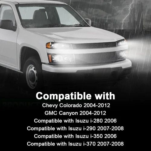 Miniatura 2 de CHEDA Conjunto de Faros Delanteros Faro Compatible con GMC Canyon/Chevy Colorado 2004-2012 Conjunto de Faros Luces de Parachoques