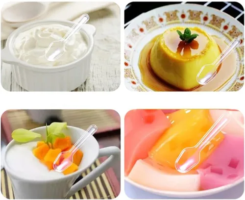 Miniatura 6 de 500 cucharas de degustación desechables transparentes, cucharas de muestreo de plástico, cuchara pequeña para alimentos, helados, postres