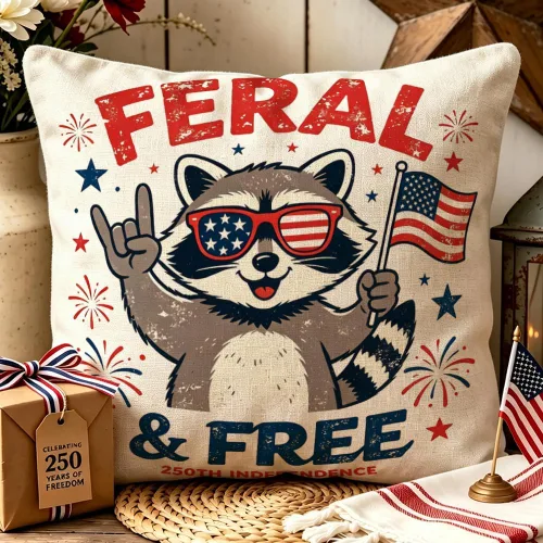 Miniatura 17 de ArogGeld Patriotic Pillow Covers 16x16 Inch 4th of July Dog Decorations America Flag Striped Star Throw Pillow Covers Personalized Funny 250th