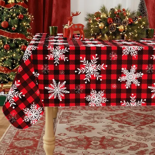 Miniatura 24 de misaya Mantel rectangular de vinilo impermeable, mantel lavable con reverso de franela, mantel de plástico para cena, picnic, interior y exterior