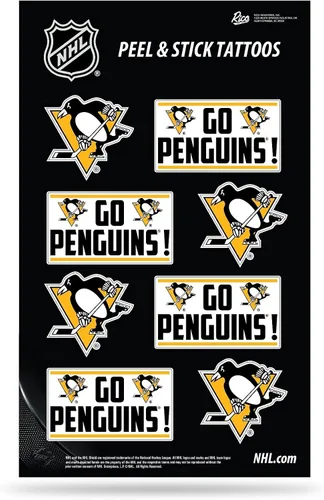 Miniatura 10 de Rico Industries NHL Hockey Colorado Avalanche Tatuaje Vertical Pelar y Pegar Tatuajes Temporales - Ojo Negro - Aprobado Día del Juego! Vegas Golden