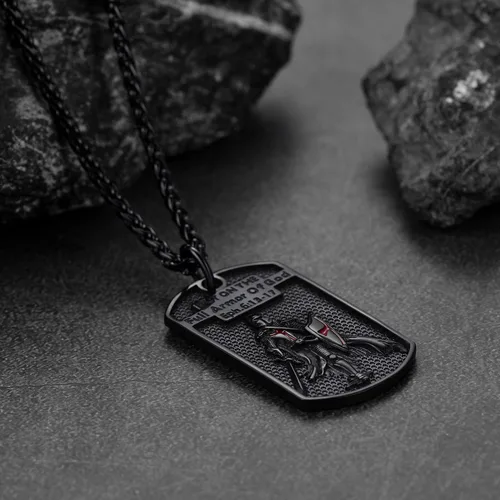 Miniatura 9 de FaithHeart Collar de sello de caballeros templarios, joyería de Cristo compañeros soldados para hombres y mujeres con delicado embalaje de regalo