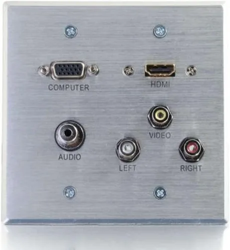 Miniatura 16 de C2G 03721 Placa de pared Keystone de dos puertos, color blanco