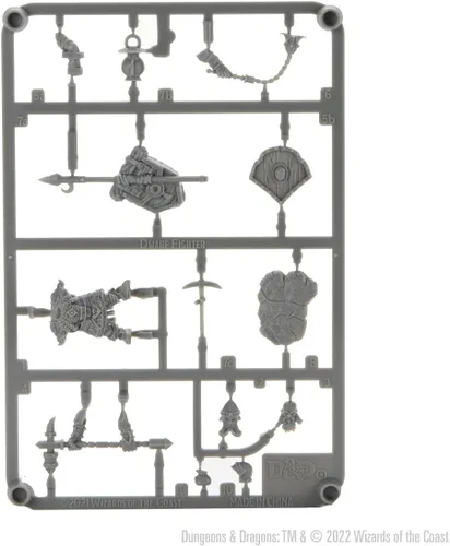Miniatura 3 de WizKids D&D Frameworks: Dwarf Fighter Male - Sin pintar y sin ensamblar