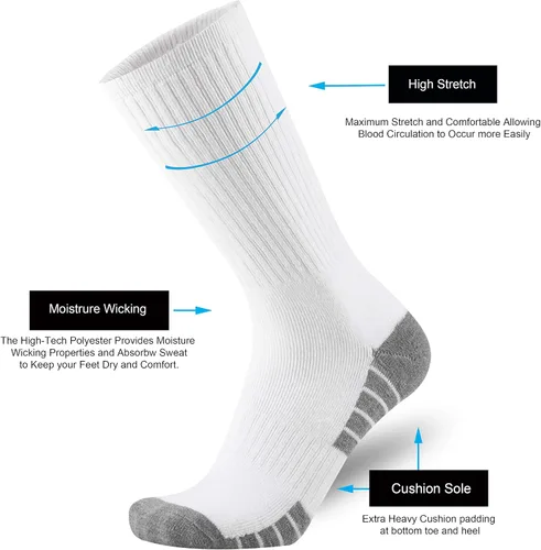 Miniatura 4 de ONKE - Calcetines de algodón absorbentes de humedad para entrenamiento, para hombre