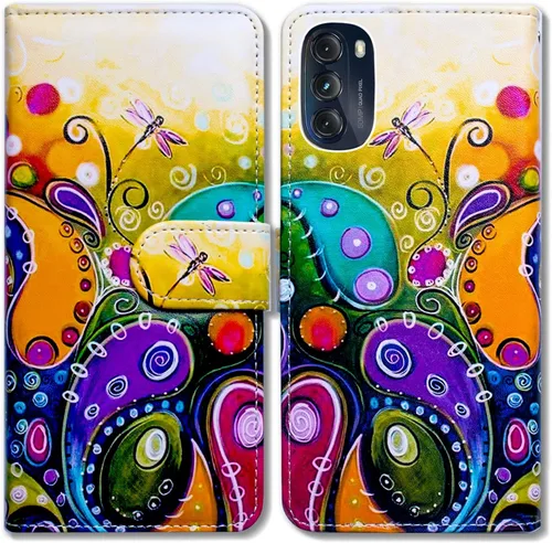 Miniatura 16 de Bcov Funda para Moto G 5G 2022, funda de cuero verde pájaro negro con tapa para teléfono con ranura para tarjeta y soporte para Motorola Moto G 5G