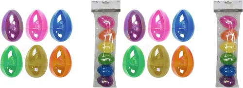 Miniatura 7 de Brite Star Huevos de Pascua, 6 unidades de 3 pulgadas, metálicos: plata/rosa/azul/oro/púrpura/champán