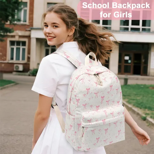Miniatura 6 de BTOOP Mochila escolar para adolescentes, mochila grande de pana ligera, para niñas, niños, casual, escuela secundaria, universidad, Mediana