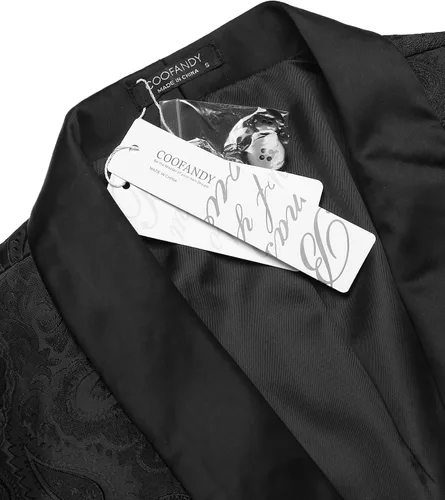 Miniatura 4 de COOFANDY Chaqueta de Esmoquin Floral para Hombre con Solapa de Chal Paisley, Chaqueta Blazer para Cena, Baile de Graduación, Boda