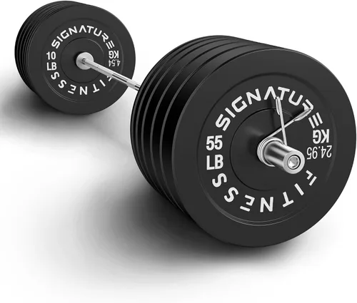 Miniatura 24 de Juego de placas olímpicas de amortiguación Fitvids, placas de peso de 2" para entrenamiento de fuerza y levantamiento de pesas, París o juego