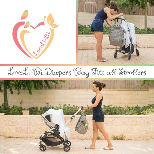 Miniatura 9 de LoveLi-Bi Mochila para pañales bolsas de pañales grandes para bebés, niñas, niños, gemelos, mamá, papá, con cambiador, impermeable, mochilas, cosas