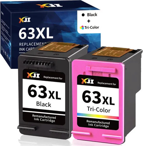 Miniatura 8 de XJI Cartuchos de tinta remanufacturados de repuesto para HP Ink 63XL 63 XL (negro, paquete de 2), para OfficeJet 3830 3833 5222 5255 5258 5260 Envy