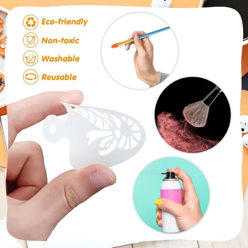 Miniatura 3 de Honeydak 60 Pcs Christmas Stencils Crafts Reusable for Painting on Wood Coffee Cake Stencils Small 3.4X 2.6 inch for Holiday Ornament DIY(Fall Style)