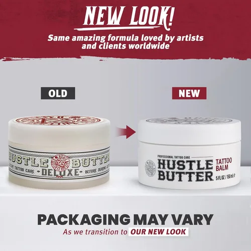 Miniatura 2 de Hustle Butter Tattoo Aftercare - Bálsamo para tatuajes de 5 onzas, cura + protege nuevos tatuajes y rejuvenece los tatuajes más antiguos, crema 100%