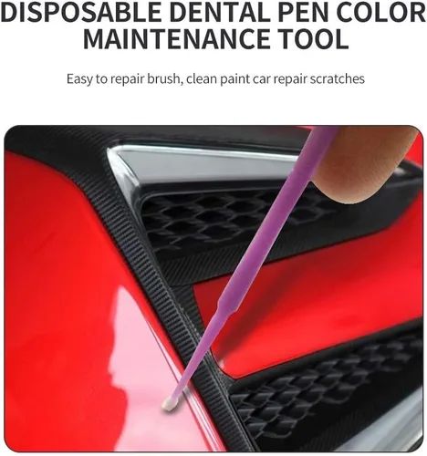 Miniatura 4 de Pinceles de retoque para reparación de astillas de pintura automotriz, aplicadores micro desechables (S: 1.5 mm, púrpura) - 100 piezas