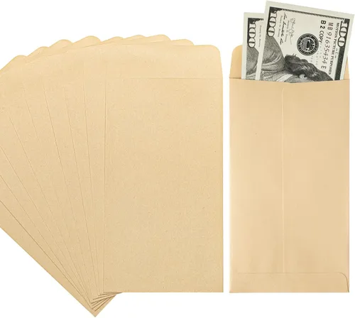 Miniatura 10 de ACSTEP Paquete de 500 sobres de monedas de colores #1 de 2.25 x 3.5 sobres, 10 sobres de semillas de papel autoadhesivos de colores surtidos