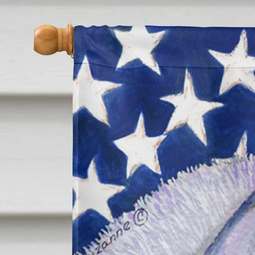 Miniatura 3 de Caroline's Treasures SS4220CHF Bandera estadounidense con bandera de casa de husky siberiano grande para porche, poste decorativo exterior