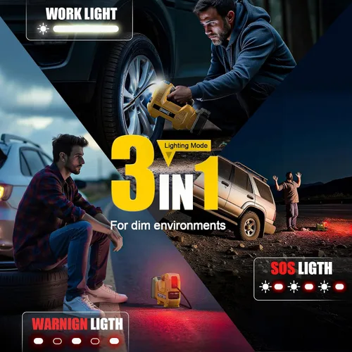 Miniatura 6 de DIYtoolifz Inflador de neumáticos inalámbrico de 160 PSI, compatible con compresor de aire Dewalt de 20 V, bomba de aire portátil de apagado