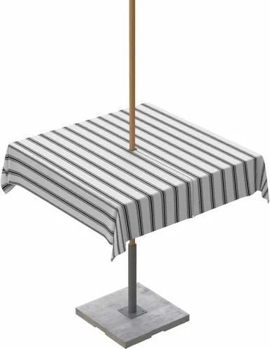 Miniatura 22 de Mantel para exteriores a rayas azul marino, mantel redondo de 60 pulgadas, diseño de rayas blancas y azul marino, impermeable, con agujero