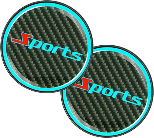 Miniatura 8 de 2 piezas de posavasos para tazas de coche, posavasos de coche luminosos, posavasos de inserción antideslizantes de fibra de carbono de 2.83