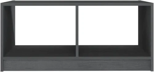 Miniatura 6 de Rectangular Pinewood Coffee Table, Matte Grey Finish, Living Room Furniture, Small Coffee Table with Storage Shelf