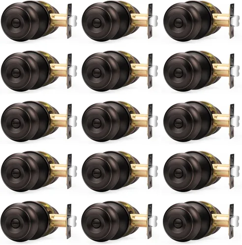 Miniatura 72 de Probrico - Perillas de puerta de negro mate, manijas de puerta con cerradura y perilla, manijas de puerta interior sin llave para baño y dormitorio