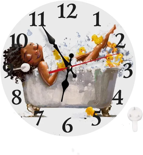 Miniatura 16 de LOKMU Reloj silencioso sin tictac de 10 pulgadas, reloj de pared redondo, decorativo para sala de estar, cocina, hogar, baño, dormitorio, oficina