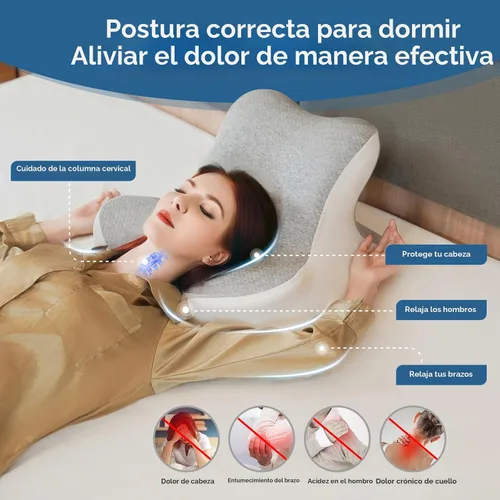 Miniatura 5 de Almohada de lectura para cama, para estar acostado, inclinado y boca abajo, almohada ergonómica de espuma viscoelástica en cuña para cabecero