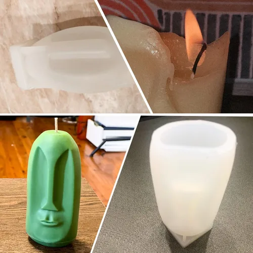 Miniatura 7 de 4 moldes de silicona para velas de cara humana 3D, escultura de pilar, moldes votivos para hacer velas, hecho a mano, jabón, yeso, resina