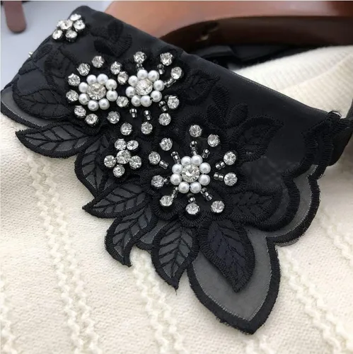 Miniatura 5 de Mural Art Collar desmontable bordado flores falso cuello blusa collar